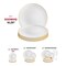 White with Gold Rim Organic Round Disposable Plastic Dinner Plates - 10.25" (120 Plates)
